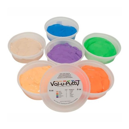 Fabrication Enterprises Val-u-Putty Exercise Putty, 6 Ounce, Set of 6 (6 Colors) 743909
